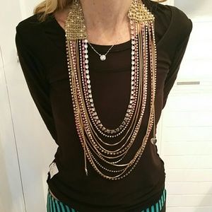 Betsey Johnson layered gold  statement necklace!